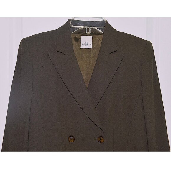 Anne Klein Vintage 90s / Y2K 100% Wool Double-Breasted Pantsuit - Picture 3 of 16